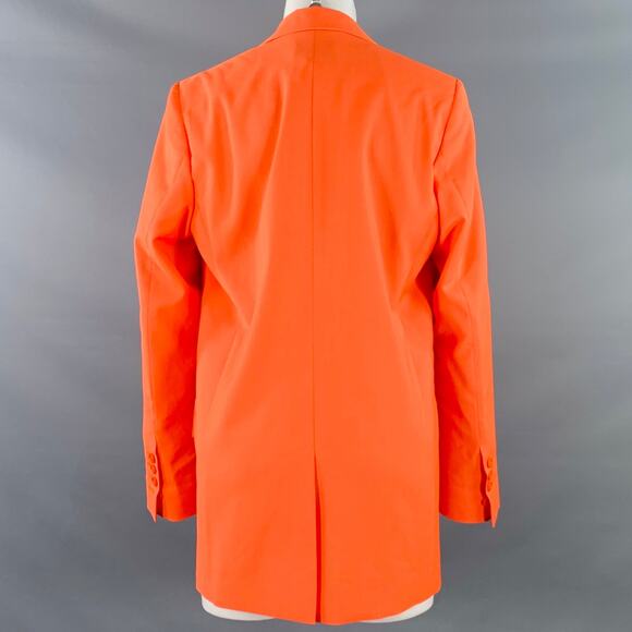 MSGM Size 6 Orange Wool Peak Lapel Jacket Blazer - Picture 3 of 10